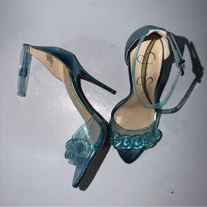 Jessica Simpson | Wayri Stiletto Sandals Metallic Blue Size 6.5